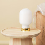 Amp Table Lamp // White + Brass