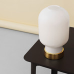 Amp Table Lamp // White + Brass