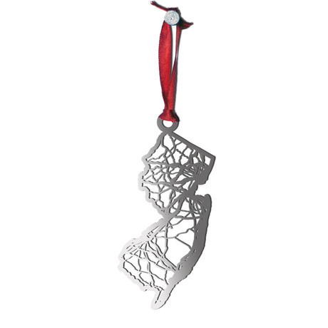 Stainless Steel Christmas Ornaments // New Jersey  // Set of 2