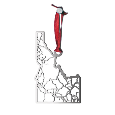 Stainless Steel Christmas Ornaments // Idaho  // Set of 2