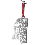 Stainless Steel Christmas Ornaments // Mississippi  // Set of 2