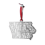 Stainless Steel Christmas Ornaments // Iowa  // Set of 2