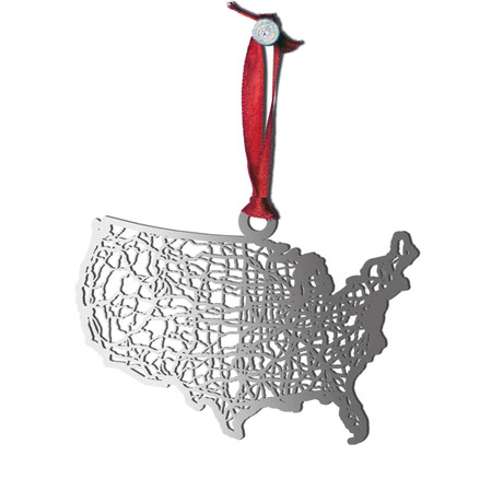 Stainless Steel Christmas Ornaments // United States // Set of 2