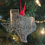 Stainless Steel Christmas Ornaments // Texas  // Set of 2