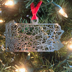 Stainless Steel Christmas Ornaments // Pennsylvania  // Set of 2