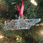 Stainless Steel Christmas Ornaments // Tennessee  // Set of 2