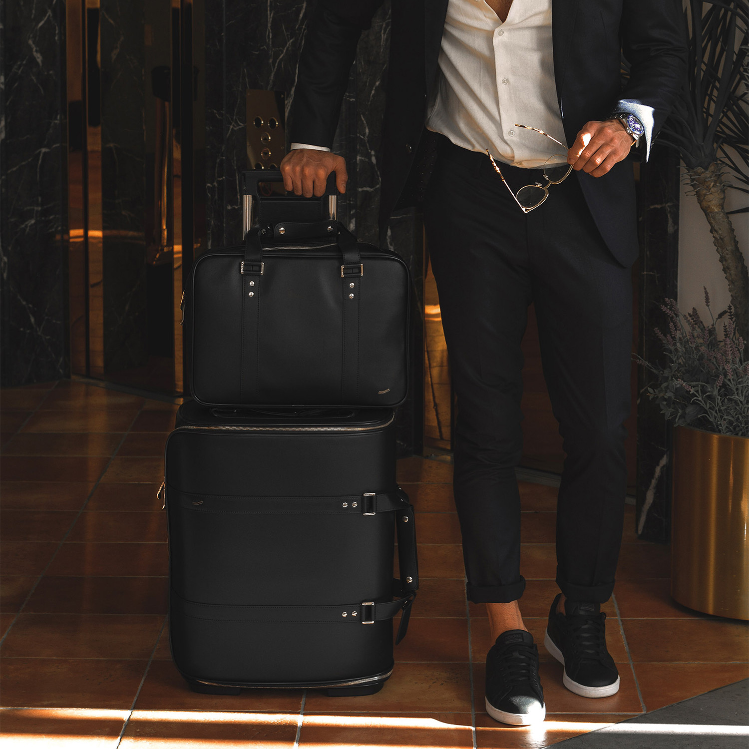 F38 Leather Carry-On Luggage // Black - Vocier - Touch of Modern