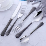 Textured Collection 5 Piece Cutlery Set // Black (Solid Black)