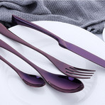 Ombre Collection 4 Piece Cutlery Set (Orange Red)
