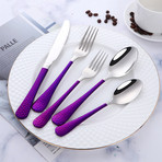 Textured Collection 5 Piece Cutlery Set (Gold)
