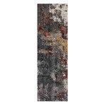 Samra Abstract Area Rug // Dark Gray + Spice // 2'7" x 10'