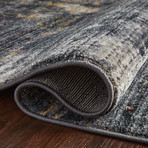 Samra Abstract Area Rug // Dark Gray + Spice // 2'7" x 10'