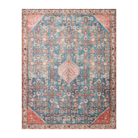 Layla Oriental Area Rug // Marine + Clay (2'3" x 3'9")