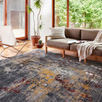 Samra Abstract Area Rug // Dark Gray + Spice // 2'7" x 10'