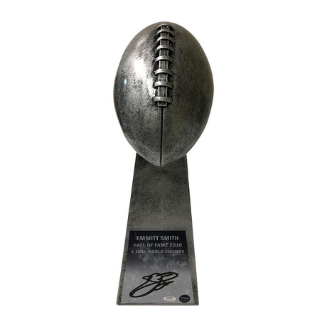 Emmitt Smith // Autographed 15" Football Trphy