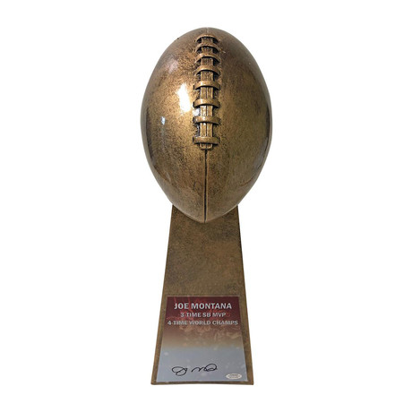 Joe Montana // Autographed 15" Football Trophy