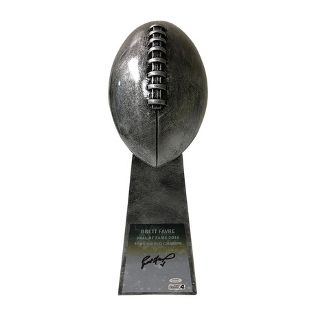 Brett Favre // Autographed 15" Football Trophy