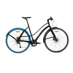 Disc9 // 9 Speed Urban Bicycle // Matte Black + Sky Blue (Small)