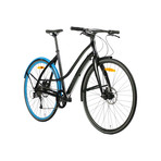 Disc9 // 9 Speed Urban Bicycle // Matte Black + Sky Blue (Small)