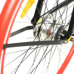 Roller7 // 7 Speed Urban Bicycle // Matte Black + Red (Small)