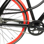 Roller7 // 7 Speed Urban Bicycle // Matte Black + Red (Small)