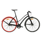 Roller7 // 7 Speed Urban Bicycle // Matte Black + Red (Small)