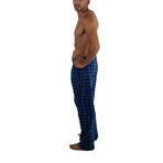 Minky Fleece Sleep Pant // Blue Plaid (S)