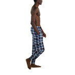 Minky Fleece Sleep Pant // Light Blue Plaid (S)