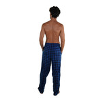 Minky Fleece Sleep Pant // Blue Plaid (S)