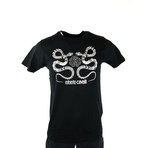 Double Snake Graphic T-Shirt // Black (M)