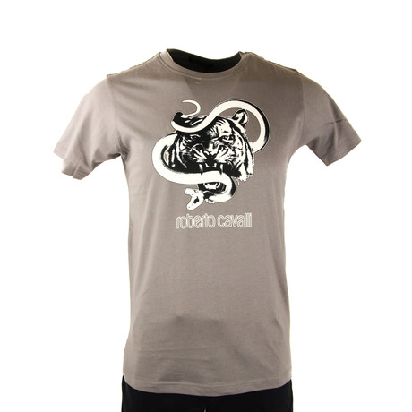 Tiger + Snake Graphic T-Shirt // Gray (S)