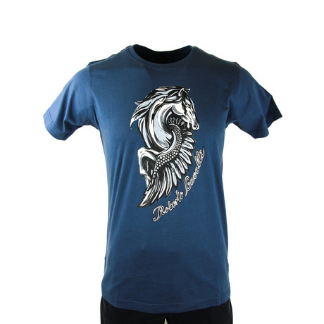 Horse Graphic T-Shirt // Navy (S)