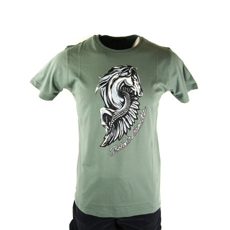 Horse Graphic T-Shirt // Green (S)