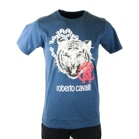 Lion Graphic T-Shirt // Navy (S)