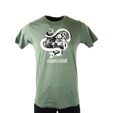 Tiger + Snake Graphic T-Shirt // Green (S)