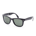 Men's RB4105-601-50 Wayfarer Sunglasses // Black + Green