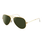 Men's RB3025-L0205-58 Pilot Sunglasses // Gold + Green