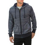 Long Sleeve Hoodie // Stripe Navy (M)
