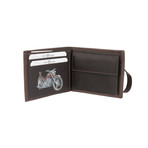 Men's Heritage // Stamp Leather Strap Close Wallet // Brown