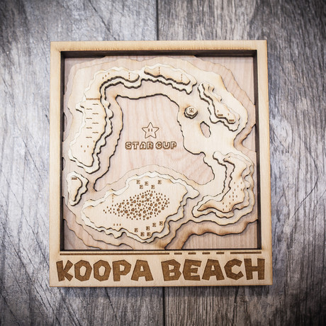 Mario Kart // Koopa Beach (6"W x 7"H x 1.5"D)