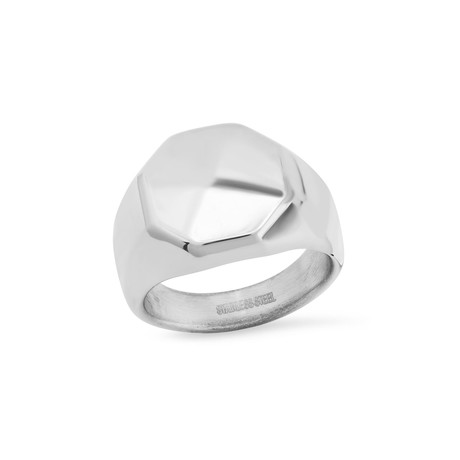 Octagon Cut Ring // Silver (Size 9)