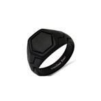 Hexagon Ring // Black (Size 9)