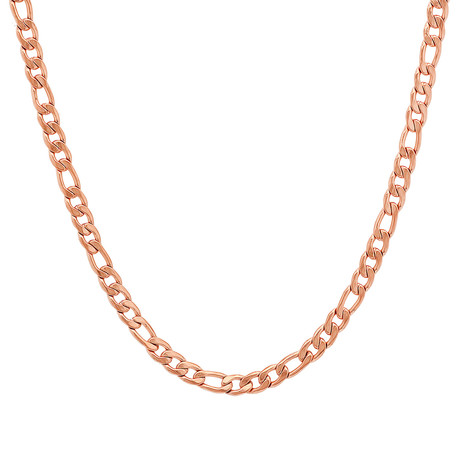 Figaro Chain Necklace // Rose Gold Plated (18"L)