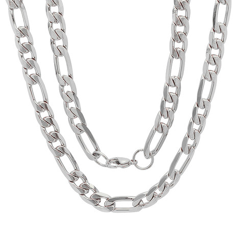 Figaro Chain Link Necklace // Silver