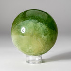 Polished Fluorite Sphere + Acrylic Display Stand