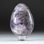 Polished Chevron Amethyst Egg + Acrylic Display Stand V3