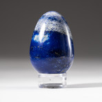 Polished Lapis Lazuli Egg + Acrylic Display Stand V2