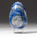 Polished Lapis Lazuli Egg + Acrylic Display Stand V4