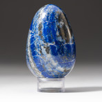 Polished Lapis Lazuli Egg + Acrylic Display Stand V4