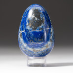 Polished Lapis Lazuli Egg + Acrylic Display Stand V4